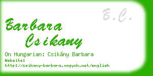barbara csikany business card